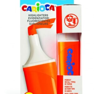 carioca memolight subrayador punta biselada de 5mm color brillante y lavable tinta a base de agua color naranja