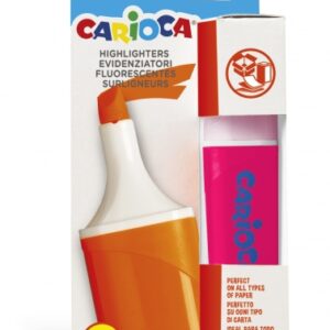 carioca memolight subrayador punta biselada de 5mm color brillante y lavable tinta a base de agua color rosa