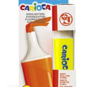 carioca memolight subrayador color brillante y lavable tinta a base de agua punta biselada color amarillo