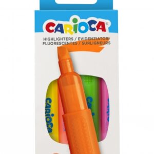 carioca memory pack de 4 subrayadores punta biselada de 5mm brillantes y lavables tinta a base de agua color varios
