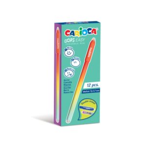 carioca oops easy boligrafo borrable con punta de Ø 0.7mm tinta termo sensible cuerpo con efecto degradado doble goma color rojo