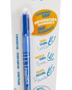 carioca oops blister boligrafo borrable termo sensible empuñadura ergonomica triangular punta de 0.7mm doble goma recambios compatibles color azul