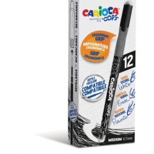 carioca oops boligrafo borrable tinta termo sensible empuñadura ergonomica triangular punta de Ø 0.7mm doble goma color negro