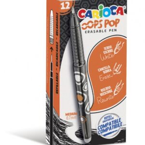 carioca oops pop boligrafos borrables termo sensible empuñadura texturizada punta de Ø 0.7mm doble goma recambios compatibles color negro