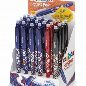 carioca oops pop expositor de 24 boligrafos borrables termo sensible empuñadura texturizada punta de Ø 0.7mm doble goma recambios compatibles colores surtidos