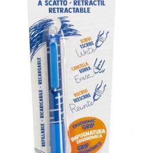 carioca oops boligrafo retractil borrable termo sensible empuñadura ergonomica triangular punta de Ø 0.7mm recambios compatibles color azul
