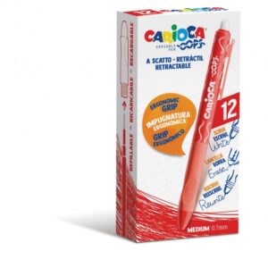carioca oops boligrafo borrable retractil tinta termo sensible empuñadura ergonomica triangular punta de Ø 0.7mm recambios compatibles color rojo
