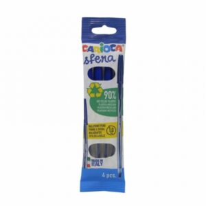 carioca sfera flowpack pack de 4 boligrafo punta Ø 1mm capuchon y retro del color de la tinta escritura super deslizante paquete de papel color azul