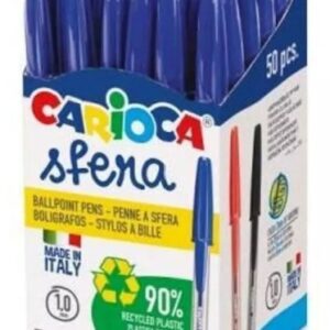 carioca sfera boligrafos punta Ø 1mm escritura super deslizante fabricado con 90% de plastico reciclado color azul