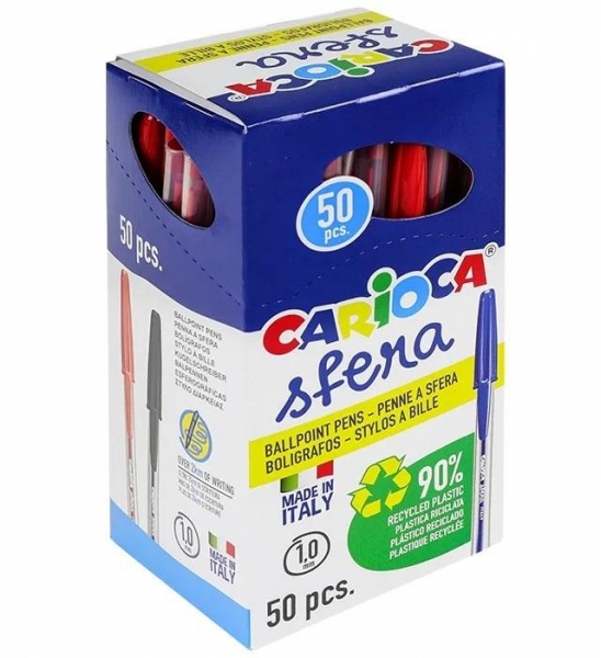 carioca sfera boligrafo punta Ø 1mm capuchon y retro del color de la tinta escritura super deslizante paquete de papel color rojo