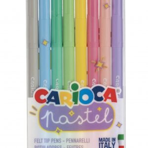 carioca pastel pack de 8 rotuladores tinta superlavable perfectos para colorear y subrayar no toxicos punta bloqueada conica color varios