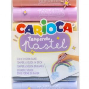 carioca temperello pack de 8 temperas solidas gran cobertura faciles de mezclar sin disolventes y lavables secado rapido colores pastel surtidos