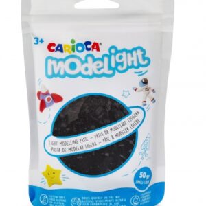 carioca modelight pack de pasta de moldear super ligera elastica y maleable se seca al aire no ensucia las manos reutilizable con agua color negro