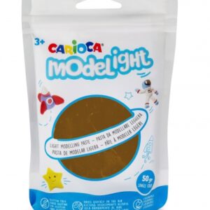 pack carioca modelight 50gr pasta de moldear super ligera elastica maleable se seca al aire no ensucia reutilizable con agua coloreable al secar color marron