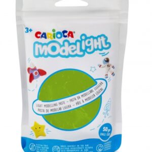 carioca modelight pack de pasta de moldear super ligera elastica y maleable se seca al aire no ensucia las manos reutilizable con agua color verde