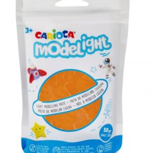 carioca modelight pack de pasta de moldear super ligera elastica y maleable se seca al aire no ensucia las manos reutilizable con agua color naranja