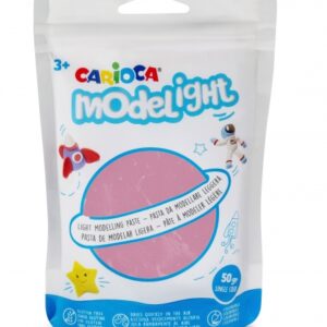 carioca modelight pack de pasta de moldear super ligera elastica y maleable se seca al aire no ensucia las manos reutilizable con agua color rosa