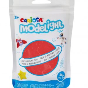 carioca modelight pack de pasta de moldear super ligera elastica y maleable se seca al aire no ensucia las manos reutilizable con agua color rojo