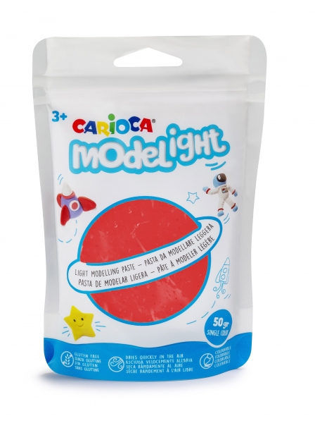 carioca modelight pack de pasta de moldear super ligera elastica y maleable se seca al aire no ensucia las manos reutilizable con agua color rojo