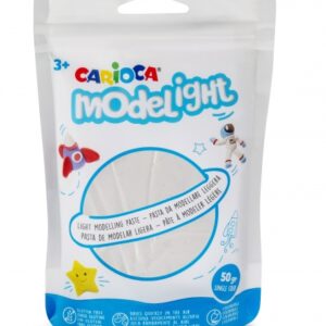 pack carioca modelight pasta de moldear super ligera elastica y maleable se seca al aire no ensucia las manos color blanco