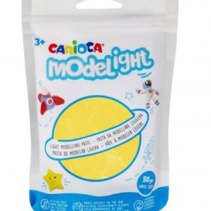 carioca modelight pack de pasta de moldear super ligera elastica y maleable se seca al aire no ensucia las manos colores brillantes y mezclables color amarillo