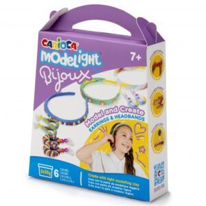 carioca modelight bijoux pack de creacion de joyas pasta super ligera y maleable sin gluten seca al aire colores brillantes y mezclables tutorial incluido color varios