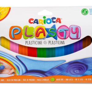 carioca plasty pack de 12 plastilinas surtidas facil de usar no se seca reutilizable colores brillantes y mezclables libre de gluten color varios