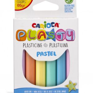 carioca pack de 6 plastilinas colores pastel facil de usar no se seca reutilizable colores brillantes y mezclables libre de gluten color varios