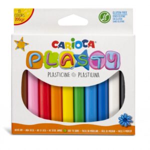 carioca pack de 10 plastilinas facil de usar no se seca reutilizable colores brillantes y mezclables libre de gluten color varios