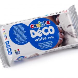 carioca deco pasta de modelar 500gr apta para todas las tecnicas de modelaje endurece al aire sin coccion facil de alisar color blanco