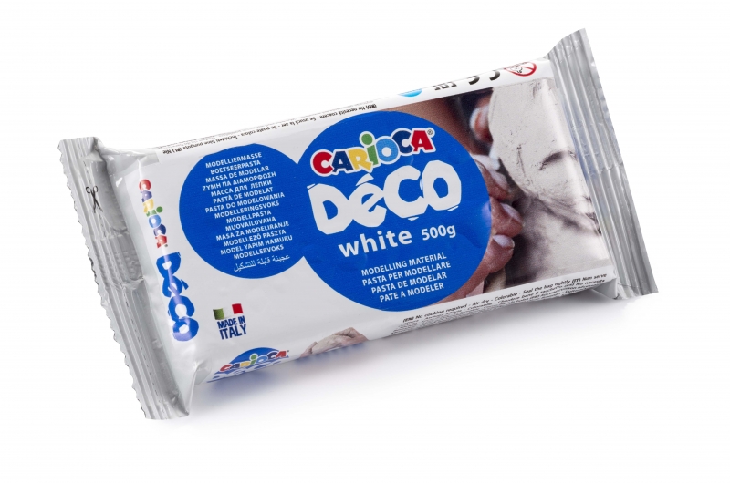 carioca deco pasta de modelar 500gr apta para todas las tecnicas de modelaje endurece al aire sin coccion facil de alisar color blanco