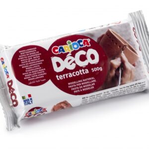 carioca deco terracota 500gr pasta de modelar apta para todas las tecnicas de modelaje endurece al aire sin coccion facil de alisar color marron