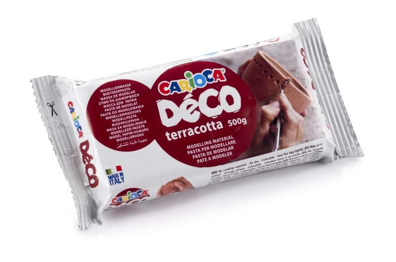carioca deco terracota 500gr pasta de modelar apta para todas las tecnicas de modelaje endurece al aire sin coccion facil de alisar color marron