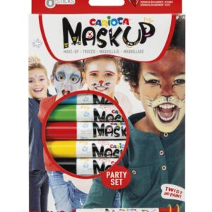 carioca mask up party pack de 6 colores para la piel en barra colores brillantes lavables base agua incluye 2 tutoriales paso a paso color varios