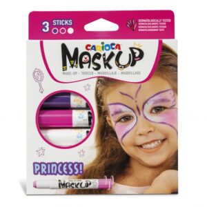 carioca mask up princess pack de 3 colores para la piel colores brillantes lavables base agua incluye dos tutoriales paso a paso colores rosa, violeta y blanco