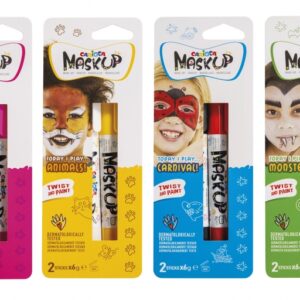 carioca mask up surt pack con 12 blisters de colores para la piel en barra colores brillantes lavables base agua dermatologicamente testados mezclables colores surtidos