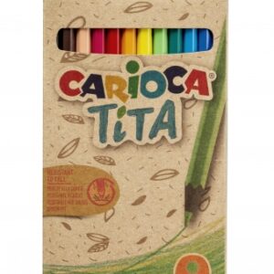 carioca eco family pack de 12 lapices de colores cuerpo hexagonal colores brillantes escritura blanda mina segura y resistente no se astilla color varios