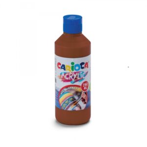 carioca botella de 250ml de tempera acrilica colores brillantes resistente a la luz efecto tridimensional apto para todas las superficies color marrón