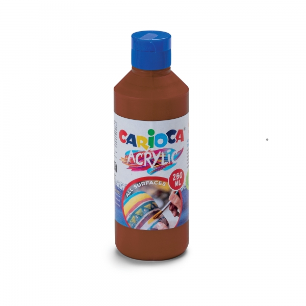 carioca botella de 250ml de tempera acrilica colores brillantes resistente a la luz efecto tridimensional apto para todas las superficies color marrón