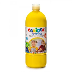 carioca botella de tempera 1000ml colores superlavables faciles de mezclar aplicable en materiales porosos alta opacidad color amarillo