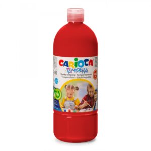 carioca botella de tempera 1000ml colores superlavables faciles de mezclar aplicable en materiales porosos alta opacidad color rojo