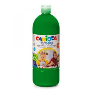 carioca botella de tempera 1000ml colores superlavables faciles de mezclar aplicable en materiales porosos alta opacidad color verde
