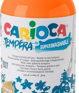 carioca botella tempera 500ml colores superlavables faciles de mezclar aplicable en materiales porosos alta opacidad color naranja