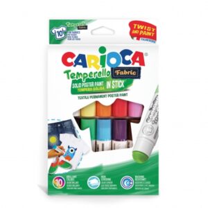carioca temperello textil pack de 10 pinturas para tejidos colores brillantes y lavables alta cobertura fijacion con plancha lavable a maquina hasta 60°c sin disolventes color varios