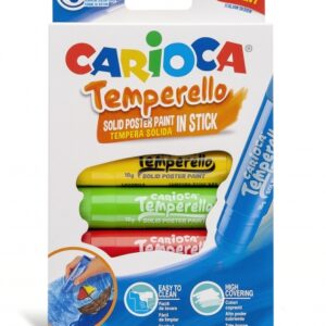 carioca temperello pack de 6 temperas solidas colores brillantes y lavables gran cobertura faciles de mezclar acabado satinado secado rapido no arruga el papel color varios