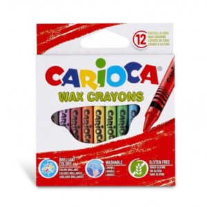 carioca pack de 12 ceras de colores lavables cuerpo de Ø 8mm colores surtidos