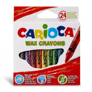 carioca pack de 24 ceras de colores lavables cuerpo de Ø 8mm colores surtidos