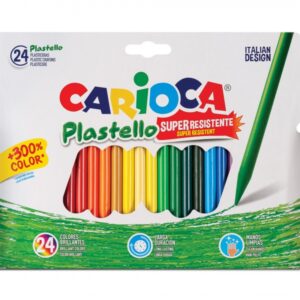 carioca plastello pack de 24 plasticeras extra limpias no dejan color en las manos duran tres veces mas colores brillantes y lavables faciles de afilar colores surtidos