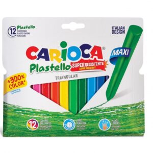 carioca maxi pack de 12 plasticeras triangulares extra limpias duran 3 veces mas colores brillantes faciles de afilar lavables color varios