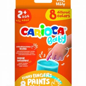 carioca tempera baby pack de 8 botes de pintura de dedos 2+ lavable atoxica sin olor maxima creatividad y diversion color varios
